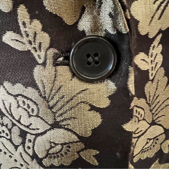 New York & Company Gold Floral Blazer Jacket Size 8 - Picture 11 of 13